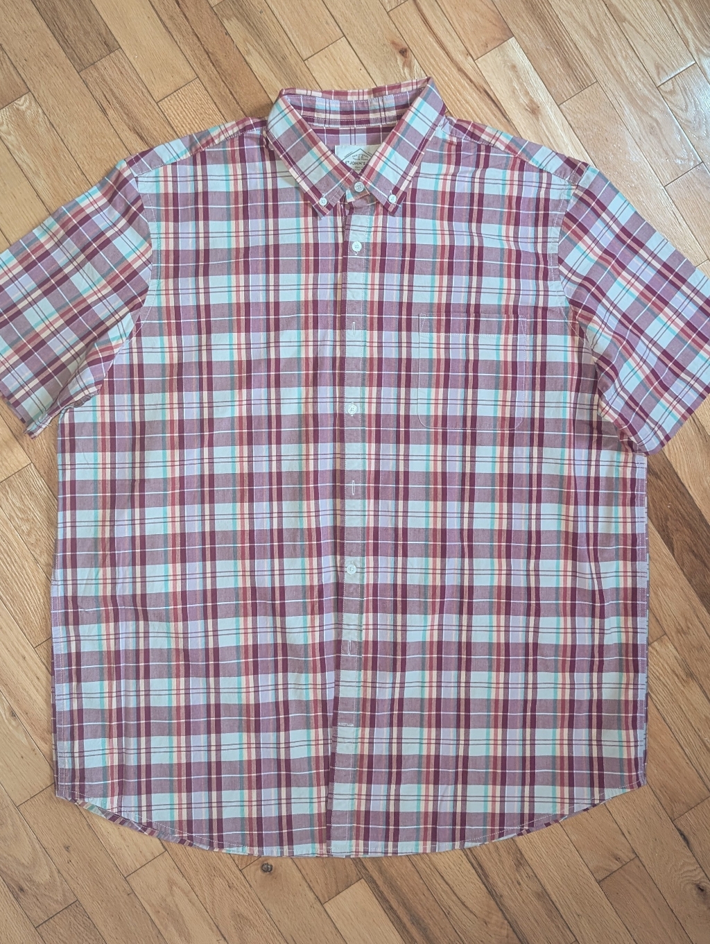 Nwot Mens Tall St Johns Bay Plaid Short Sleeve Shirt Size 2xlt